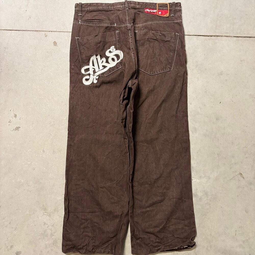 Vintage Akademiks Jeans Mens Size 36 Brown Straight Leg Denim Y2K 90s